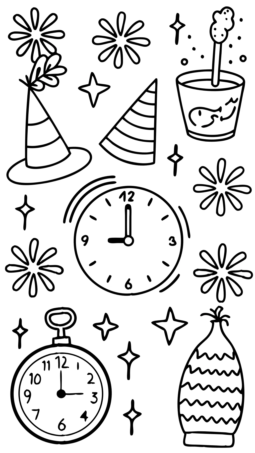 new years printable coloring pages